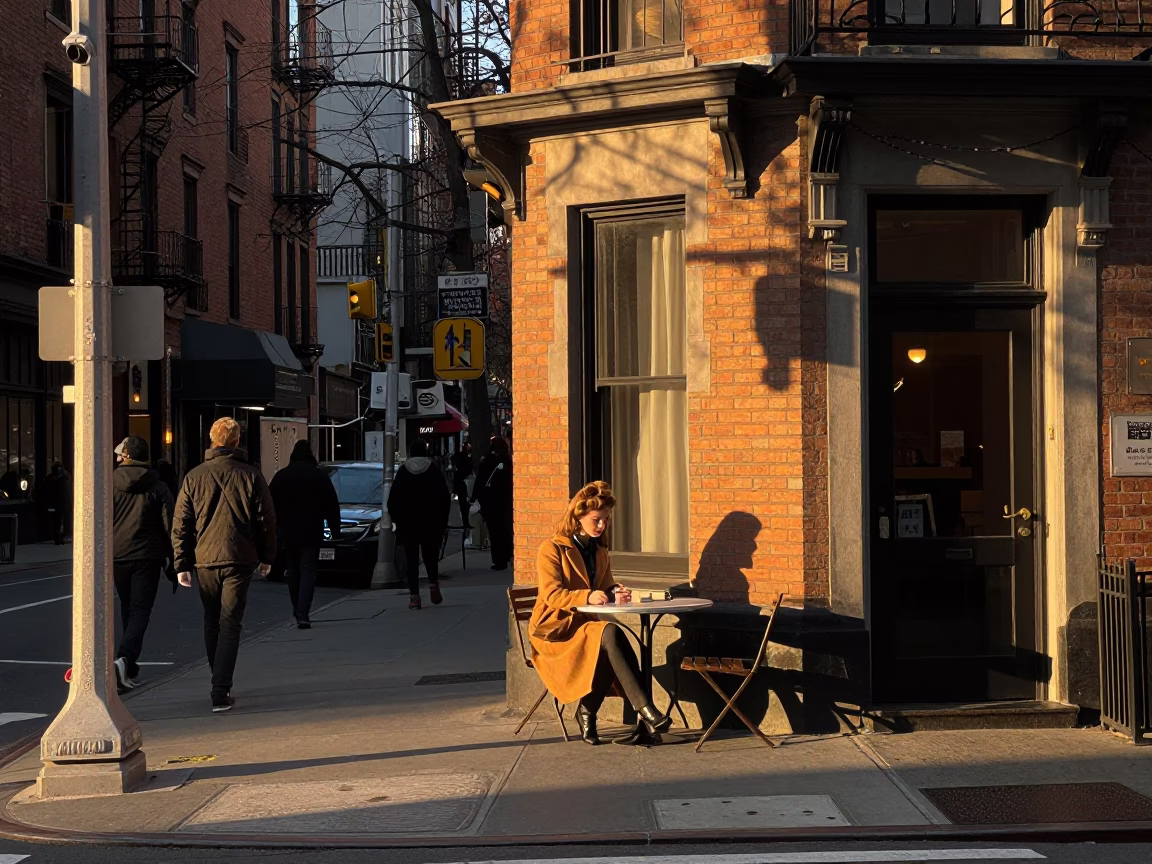 Evening Light in New York at Honeyed Evening Light in in New York, New York, United States