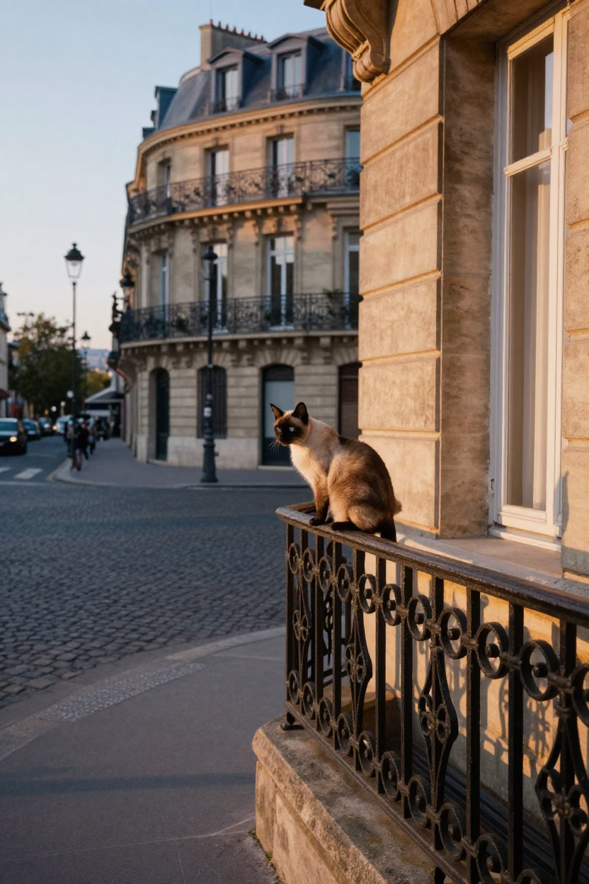 Evening Light in Paris at Honeyed Evening Light in in Paris, France