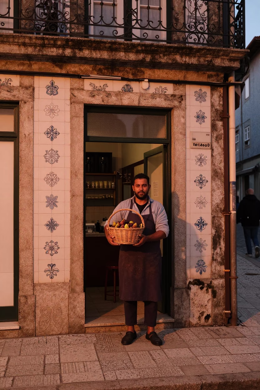 Evening Light in Porto at Copper-toned Light Before Dusk in in Porto, Portugal