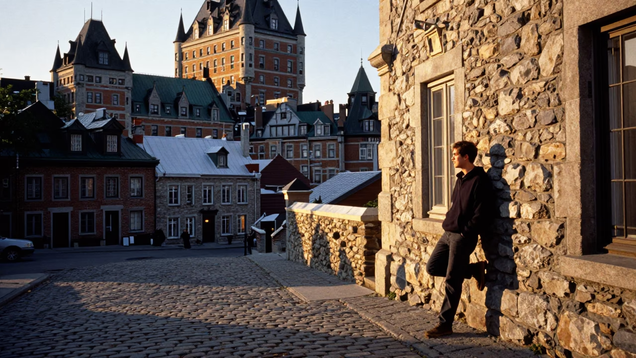 Evening Light in Quebec City at Honeyed Evening Light in in Quebec City, Quebec, Canada