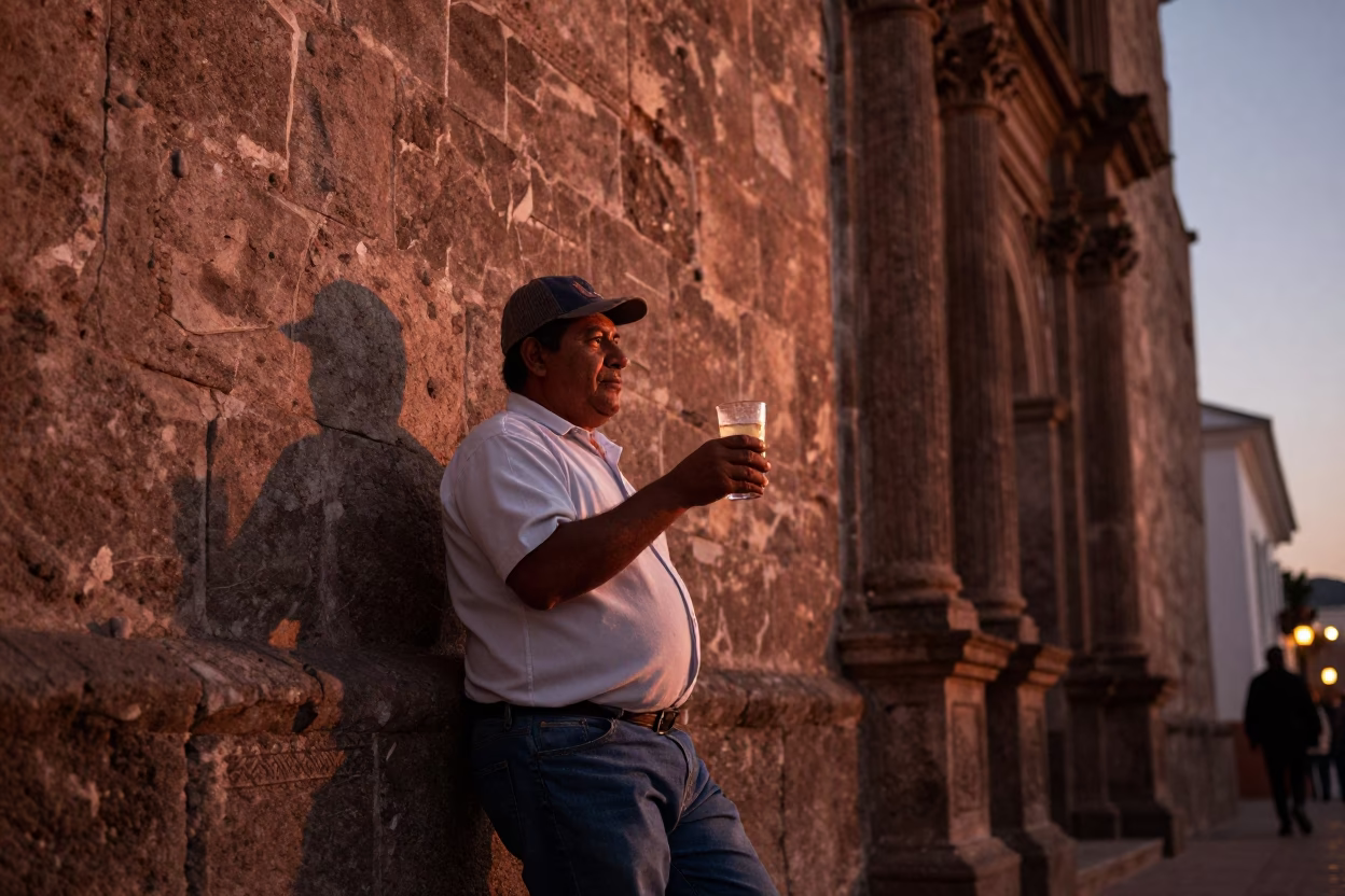 Evening Light in Quito at Copper-toned Light Before Dusk in in Quito, Ecuador
