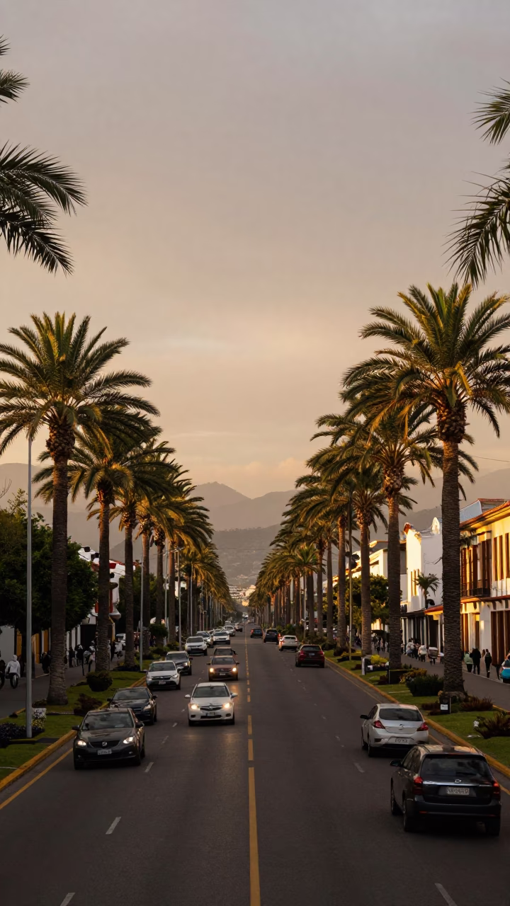 Evening Light in Quito at Honeyed Evening Light in in Quito, Ecuador