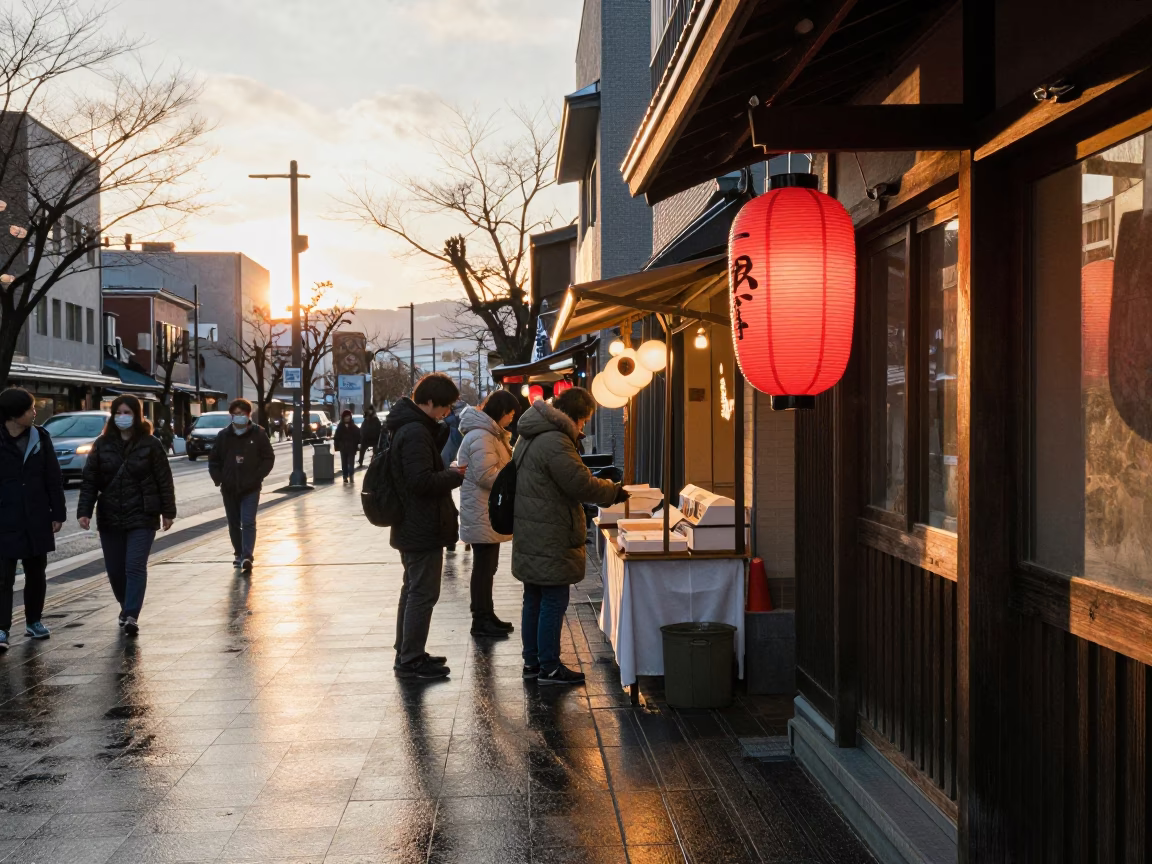 Evening Light in Sapporo at Honeyed Evening Light in in Sapporo, Japan