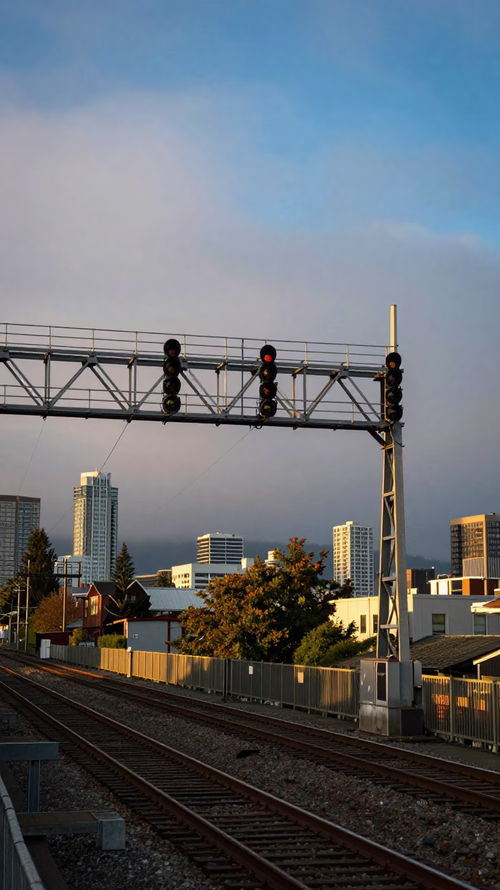 Evening Light in Seattle at Honeyed Evening Light in in Seattle, Washington, United States