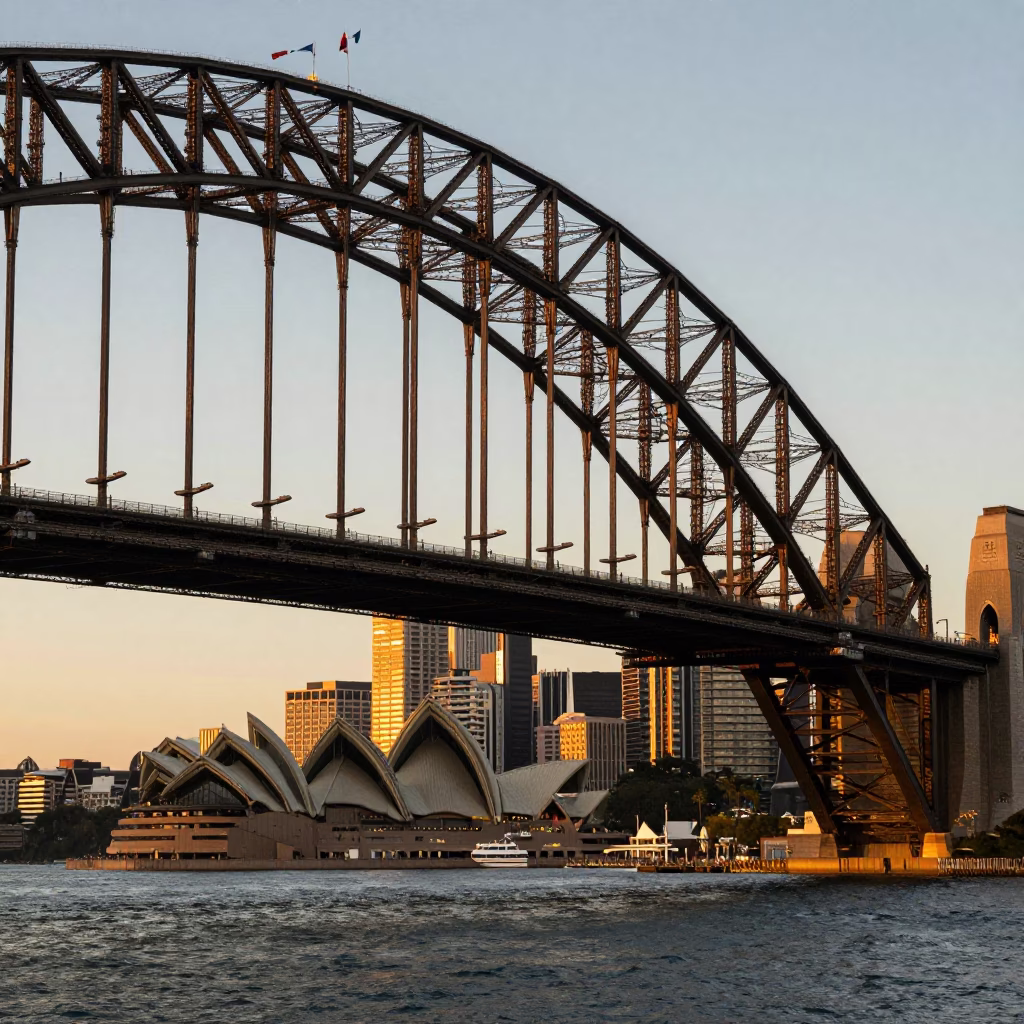 Evening Light in Sydney at Honeyed Evening Light in in Sydney, New South Wales, Australia