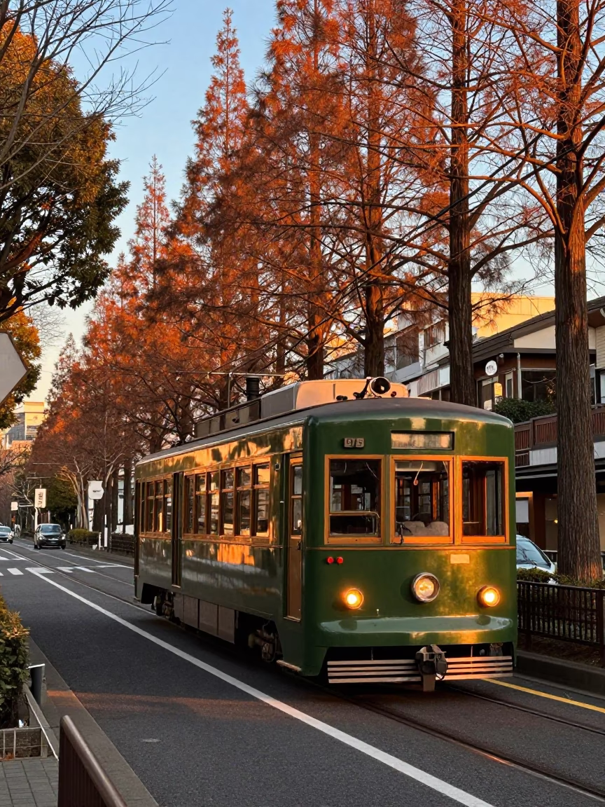 Evening Light in Tokyo at Honeyed Evening Light in in Tokyo, Japan