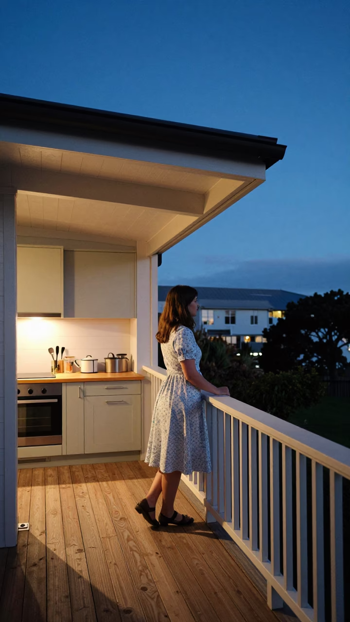 Evening Light on a Christchurch Balcony With Kitchen Utensils in in Christchurch, New Zealand
