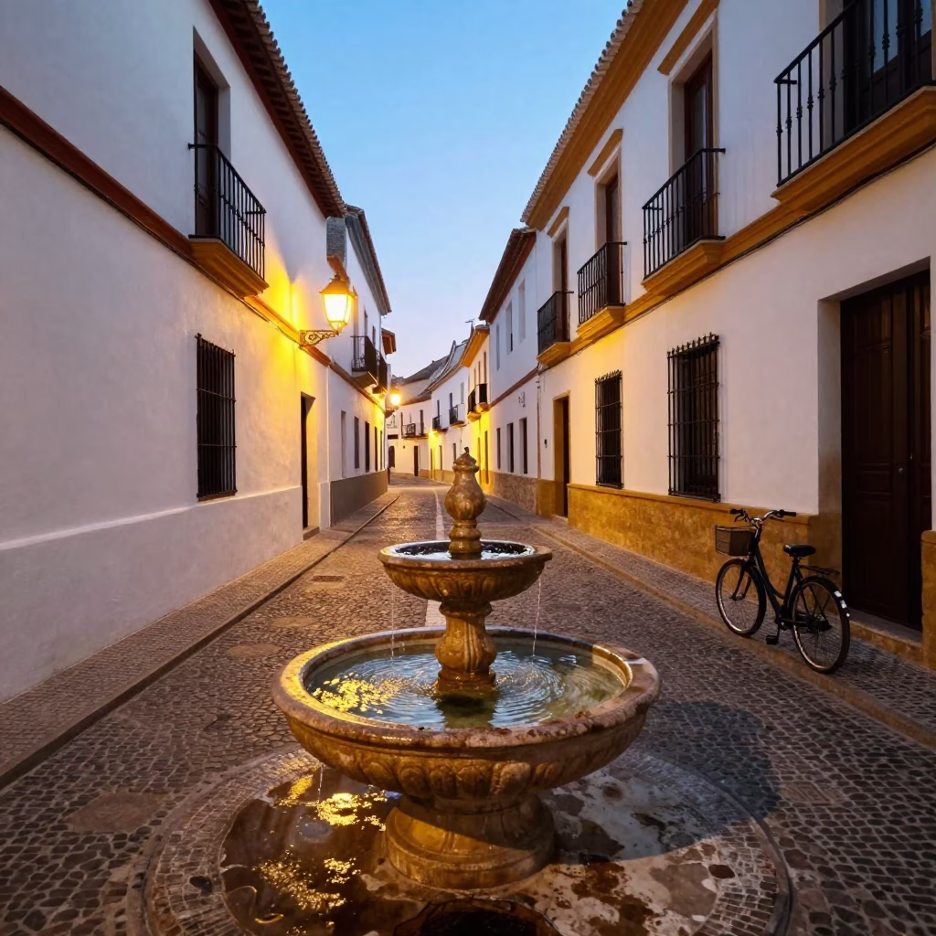 Evening Light on Alleyway in Granada in in Granada, Spain