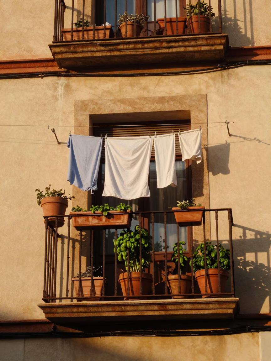 Evening Light on Balcony in Valencia in in Valencia, Spain