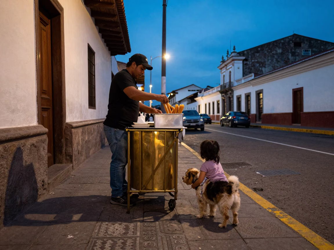 Evening Light on Child in in Quito, Ecuador