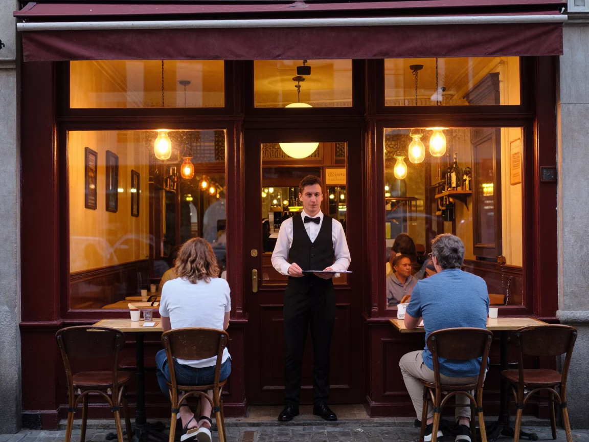 Evening Light on Customer in Brussels in in Brussels, Belgium