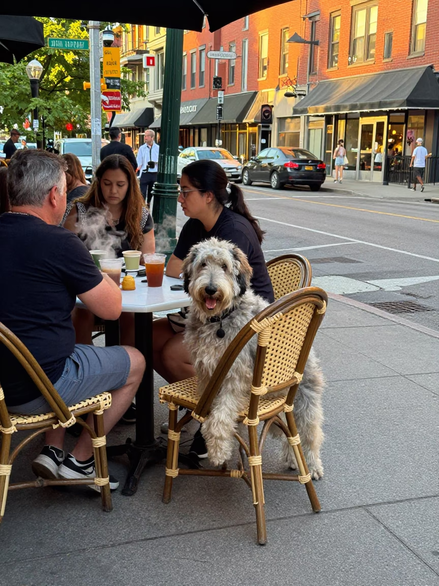 Evening Light on Dog in in Toronto, Ontario, Canada