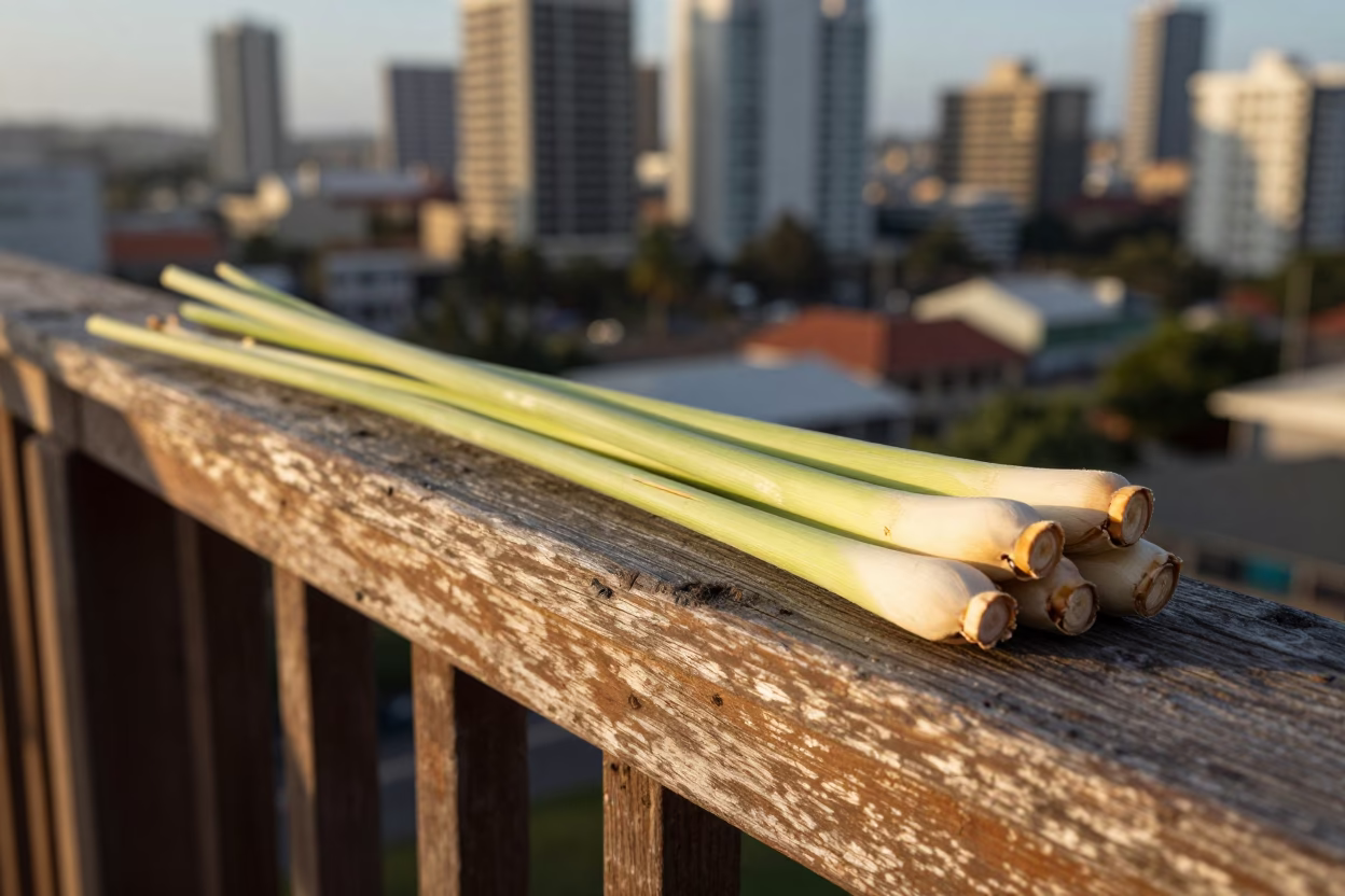 Evening Light on Lemongrass in Durban in in Durban, South Africa