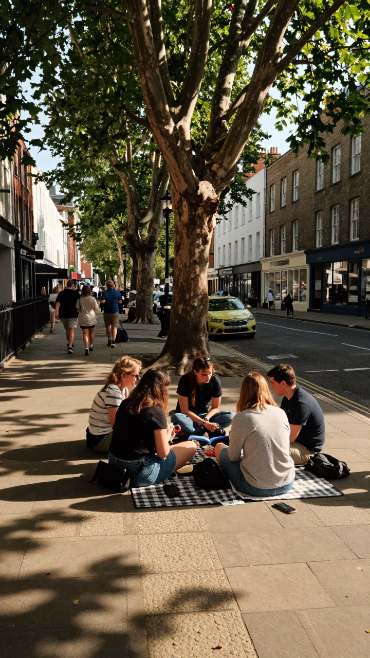 Evening Light on Street Scene in Bristol in in Bristol, United Kingdom