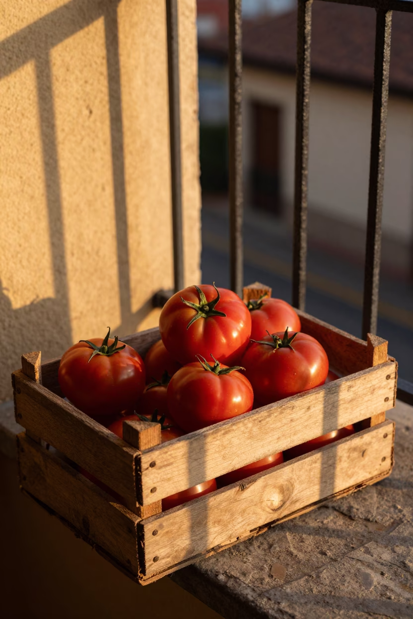 Evening Light on Tomatoes in in Bilbao, Spain