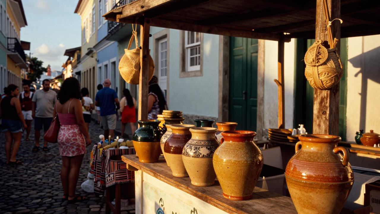 Evening Light on Vendor Stall in Salvador in in Salvador, Brazil