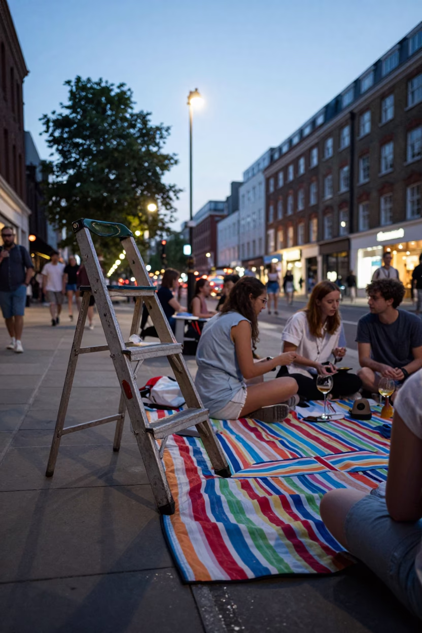 Evening Picnic in London at Evening Light in in London, United Kingdom