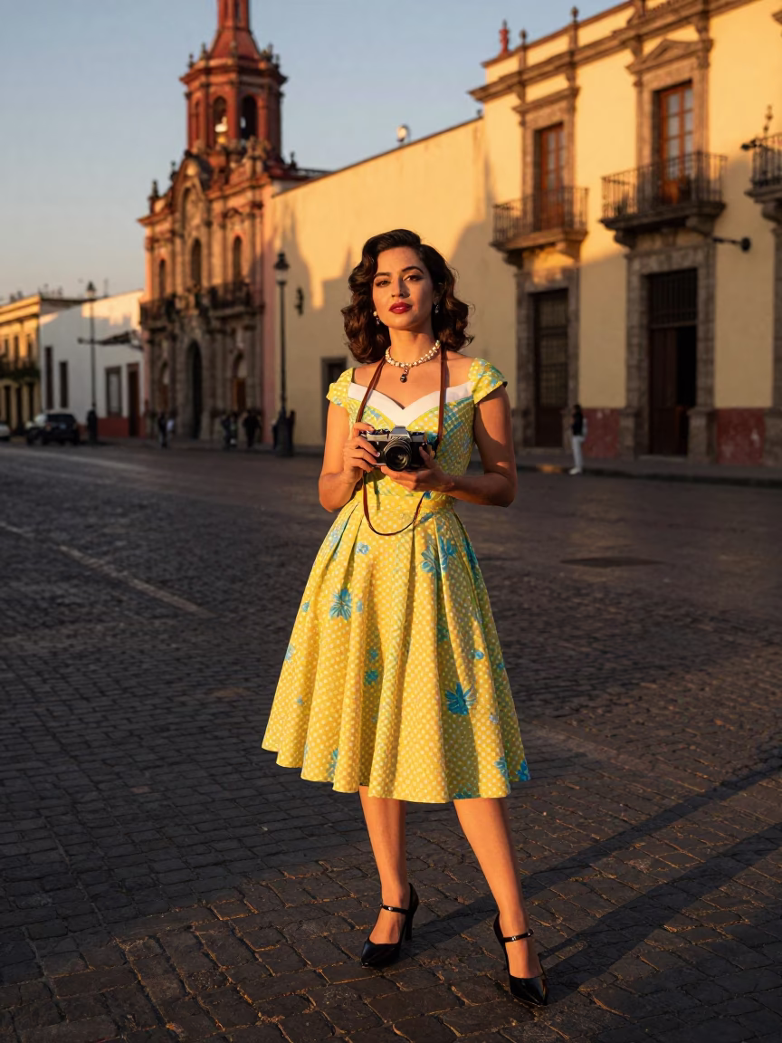 Evening Portrait in Mexico City at Honeyed Evening Light in in Mexico City, Mexico