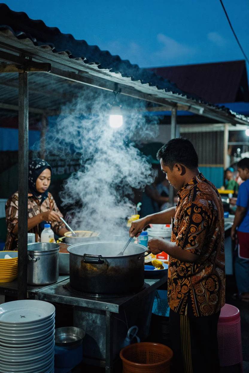 Evening Preparation in Denpasar in in Denpasar, Indonesia