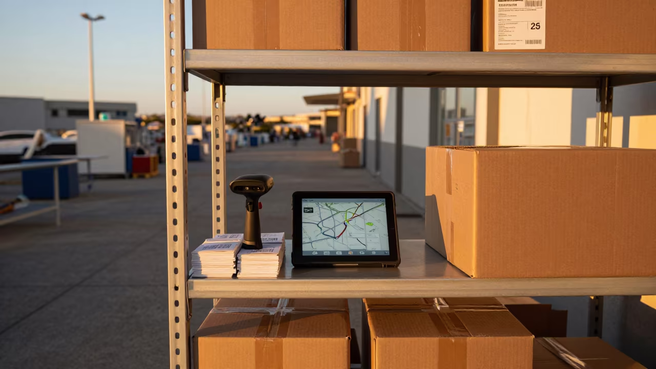 Evening Scan Shelf in Naples Packing Station in at a fulfillment packing station in Naples