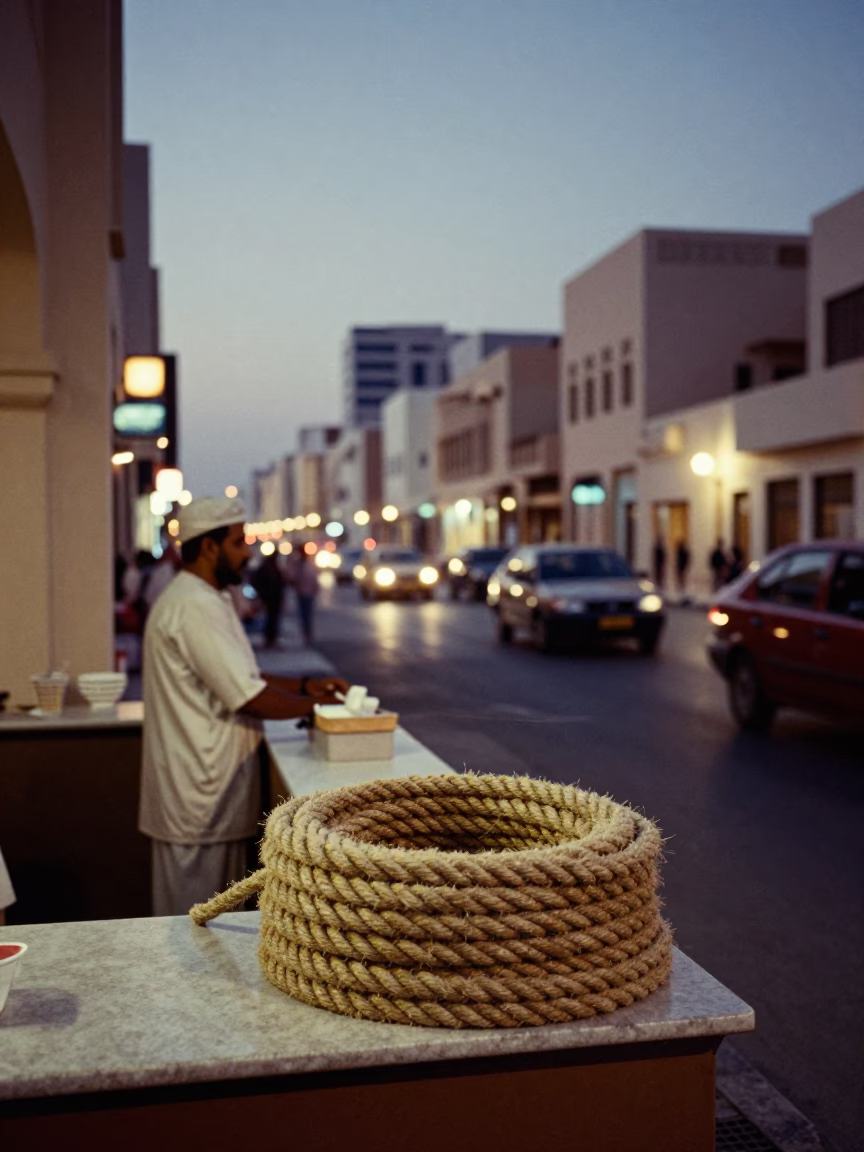 Evening Scene at As City Lights Begin To Glow in Muscat in in Muscat, Oman