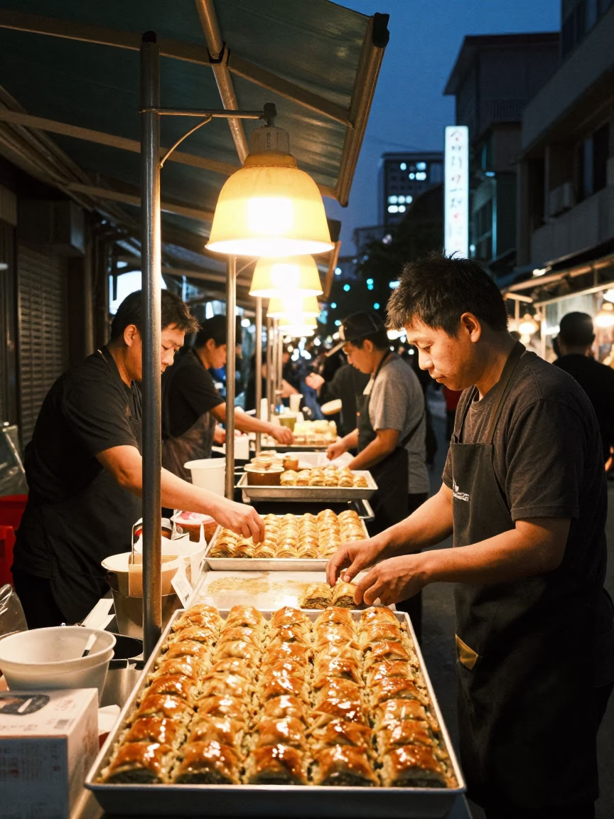 Evening Scene at As City Lights Begin To Glow in Tainan in in Tainan, Taiwan