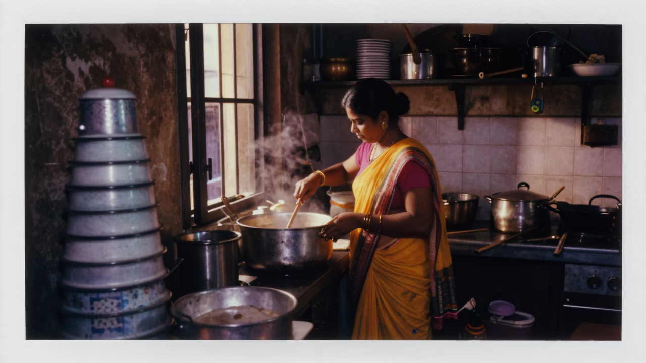 Evening Scene at Honeyed Evening Light in Mumbai in in Mumbai, India