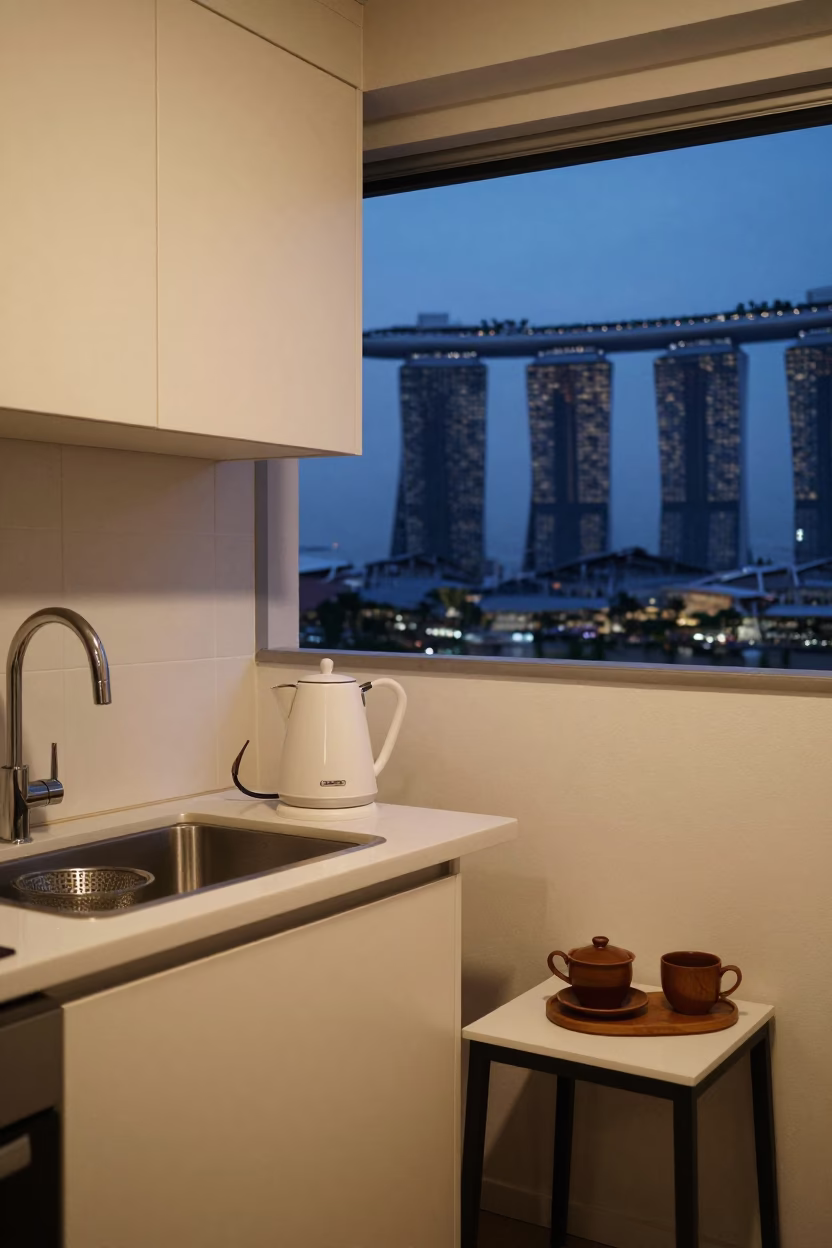 Evening Scene at The Early Evening Light in Singapore in in Singapore, Singapore