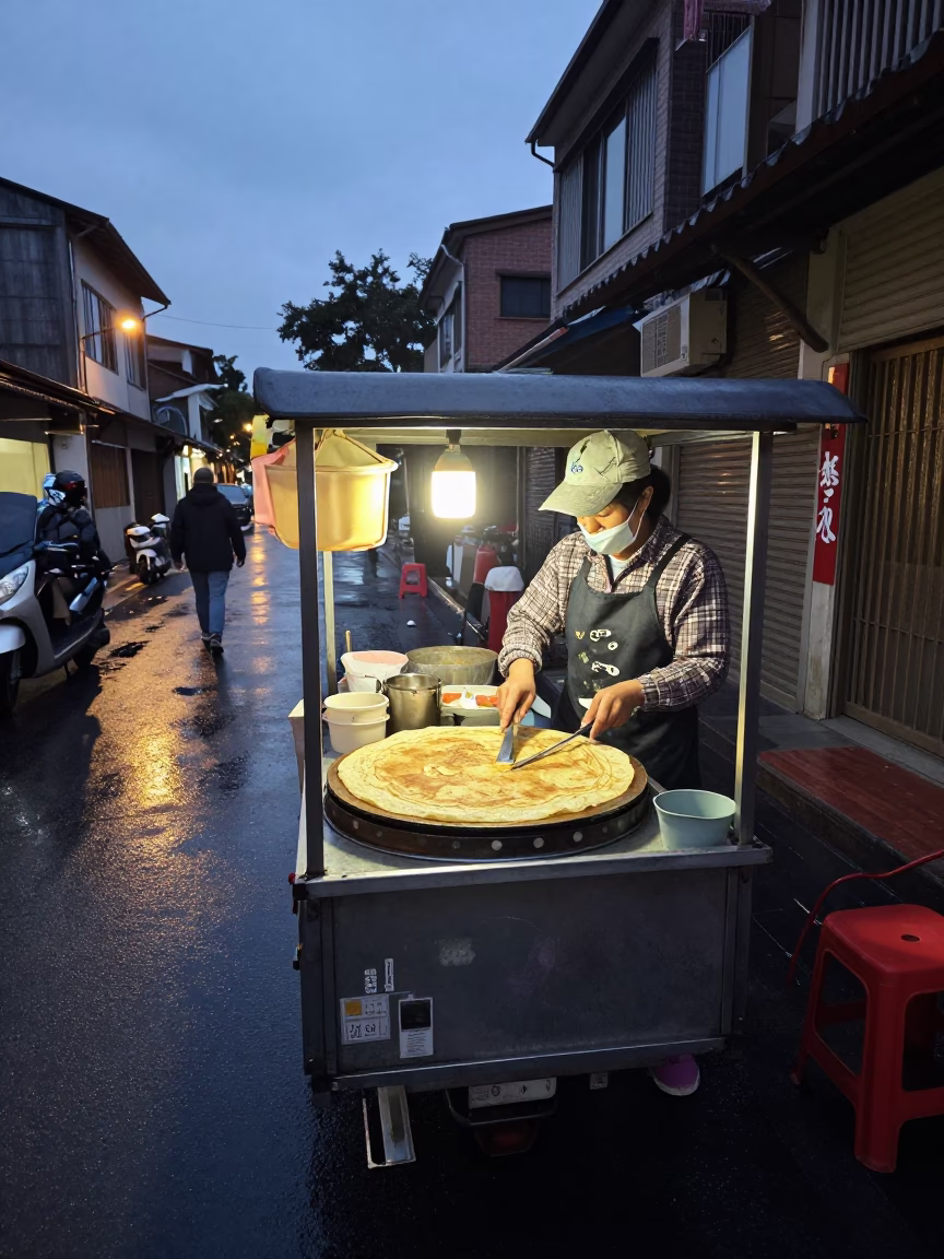 Evening Scene at The Early Evening Light in Tainan in in Tainan, Taiwan