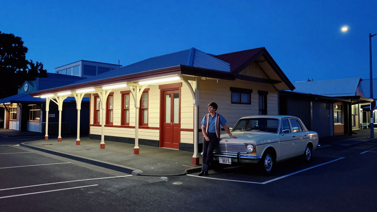 Evening Scene in Auckland at The Last Blue Light Of Evening in in Auckland, New Zealand