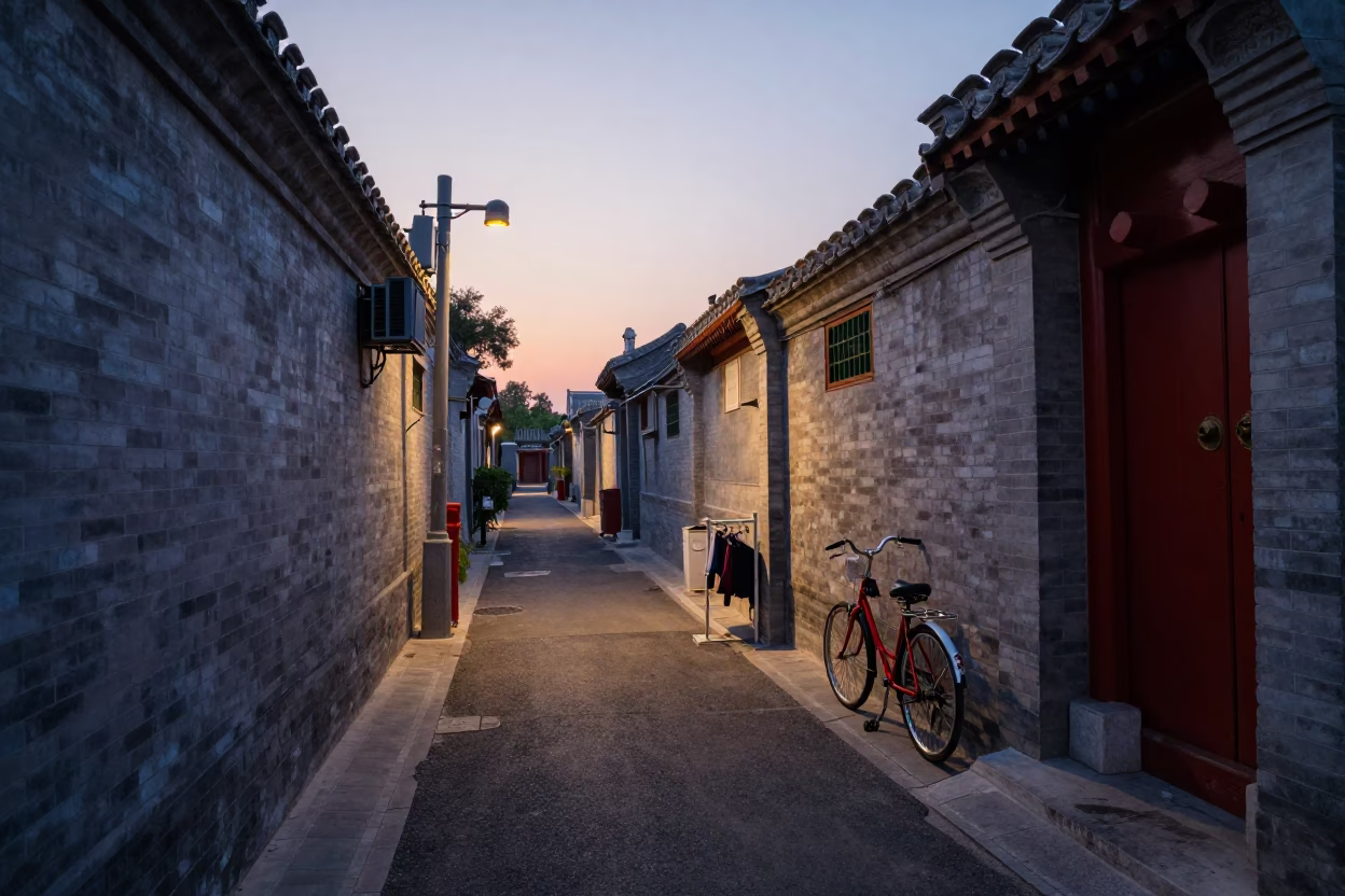 Evening Scene in Beijing at The Early Evening Light in in Beijing, China