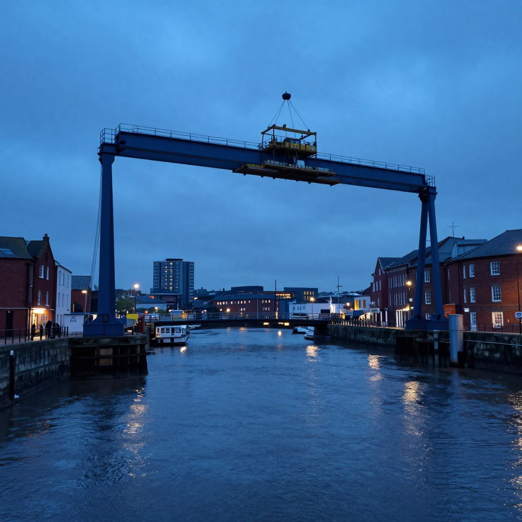 Evening Scene in Bristol at The Last Blue Light Of Evening in in Bristol, United Kingdom