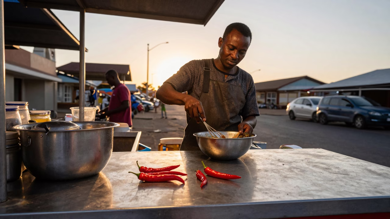 Evening Scene in Durban at Honeyed Evening Light in in Durban, South Africa