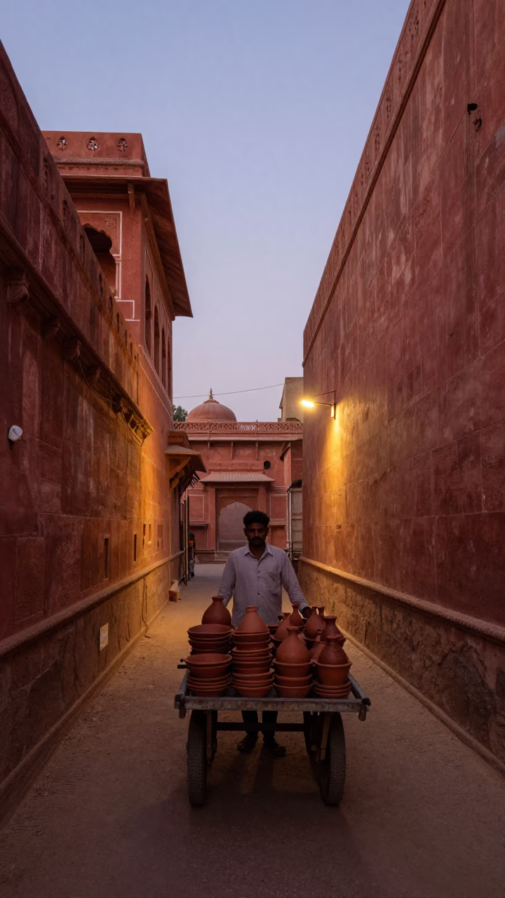 Evening Scene in Jaipur at The Early Evening Light in in Jaipur, India