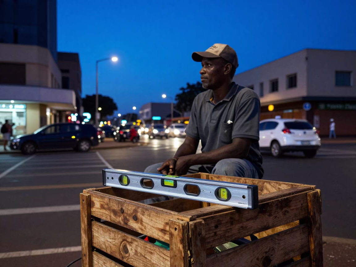 Evening Scene in Johannesburg at The Last Blue Light Of Evening in in Johannesburg, South Africa