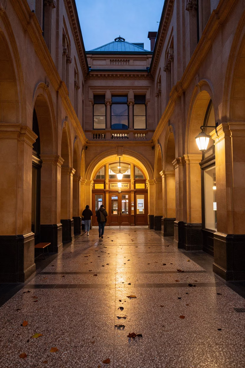 Evening Scene in Melbourne at The Early Evening Light in in Melbourne, Victoria, Australia