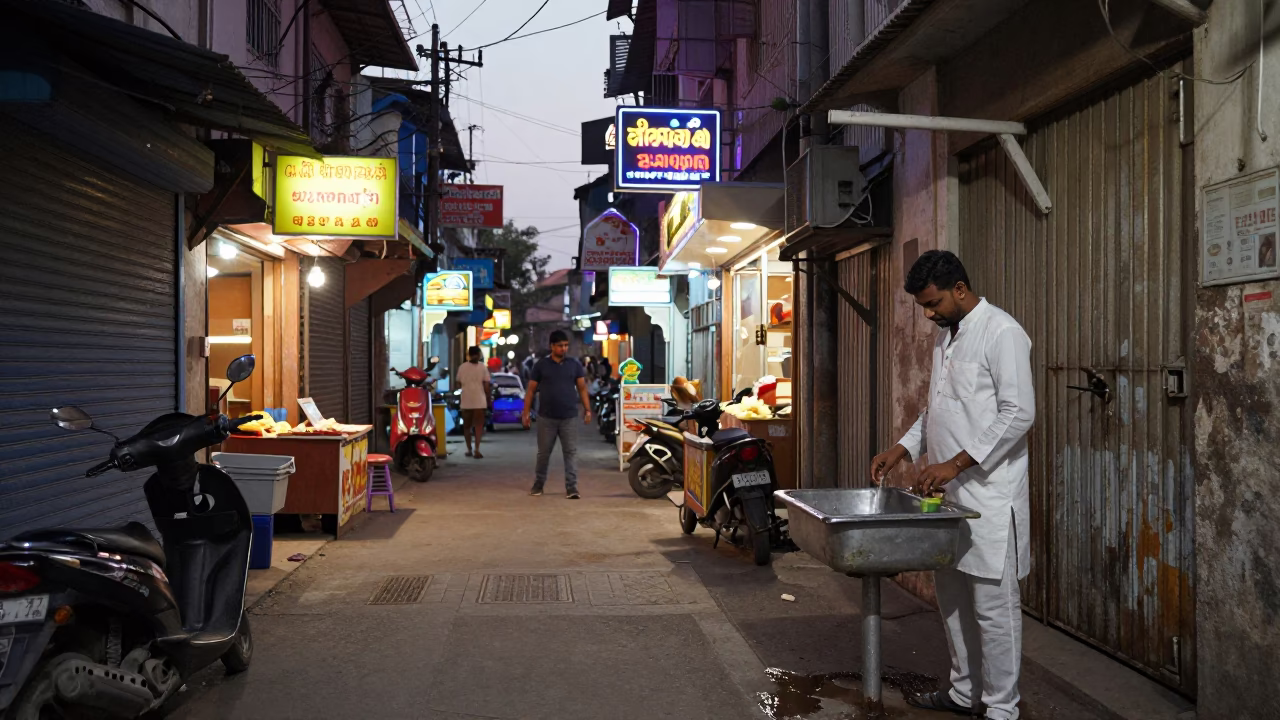 Evening Scene in Mumbai at The Early Evening Light in in Mumbai, India
