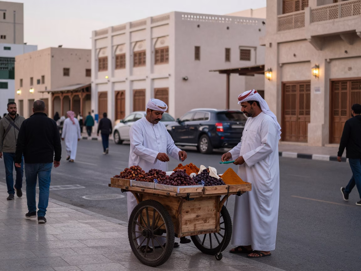 Evening Scene in Muscat at The Early Evening Light in in Muscat, Oman