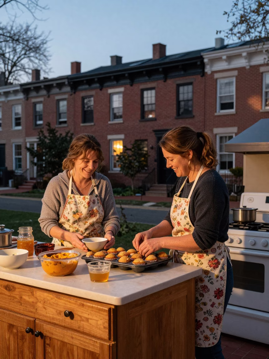 Evening Scene in Philadelphia at Honeyed Evening Light in in Philadelphia, Pennsylvania, United States