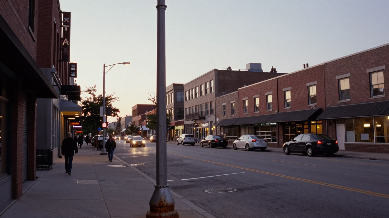 Evening Scene in Toronto at The Early Evening Light in in Toronto, Ontario, Canada