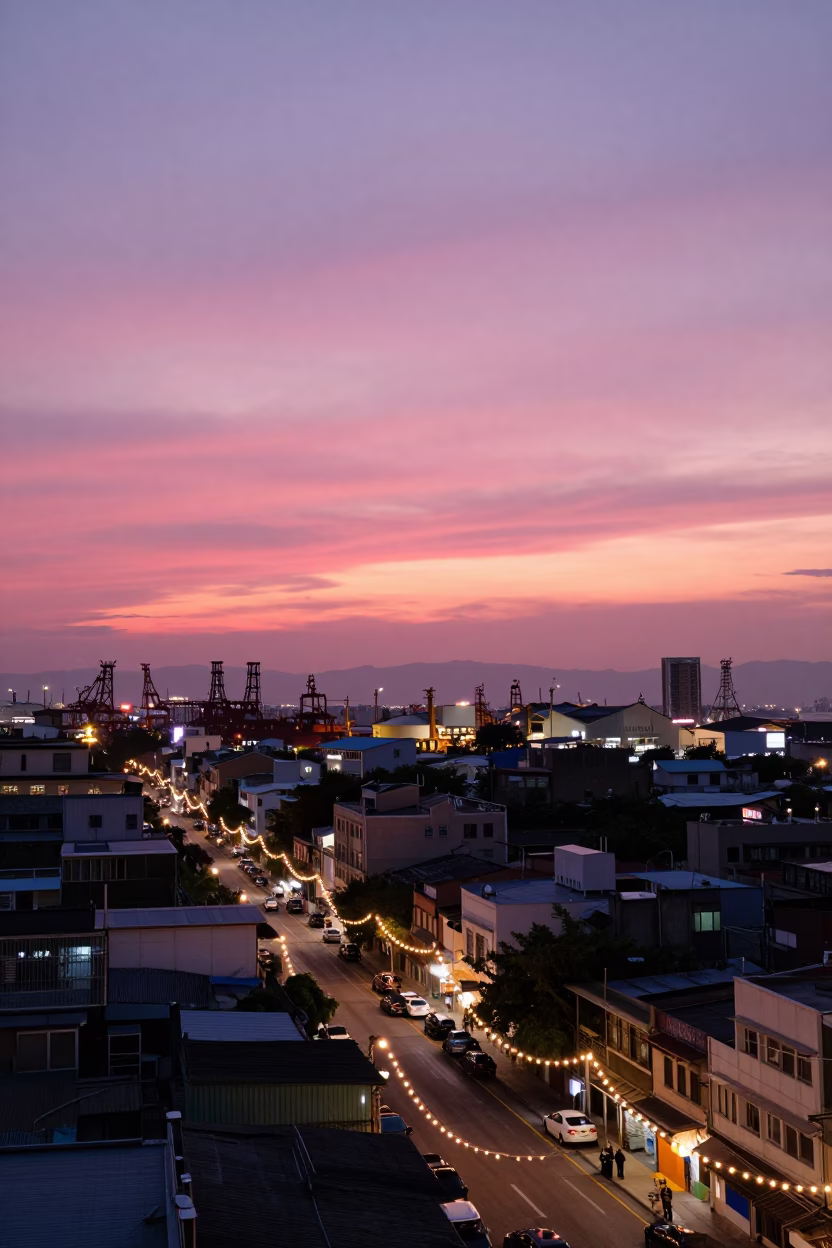 Evening Sky in Kaohsiung at Sunset Light in in Kaohsiung, Taiwan