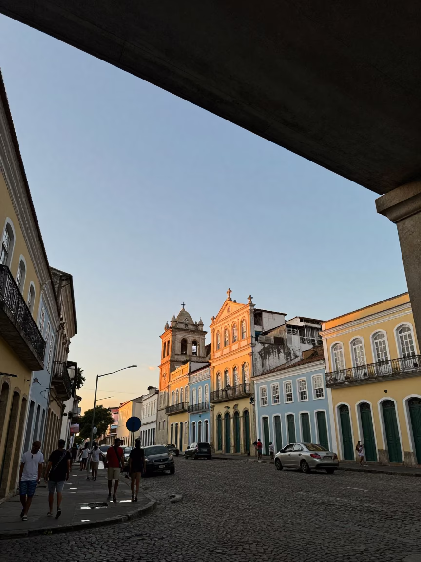 Evening Sky in Salvador at The Early Evening Light in in Salvador, Brazil