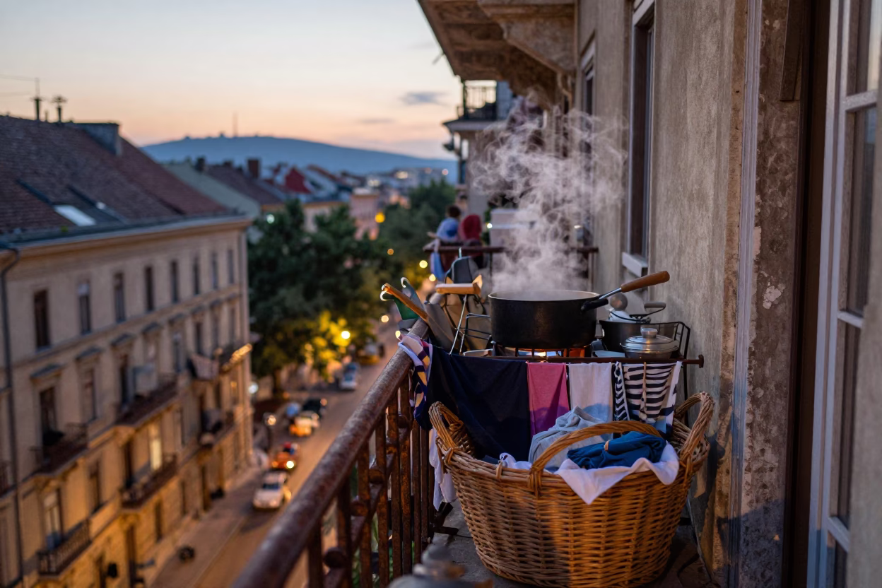 Evening Steam in Budapest in in Budapest, Hungary
