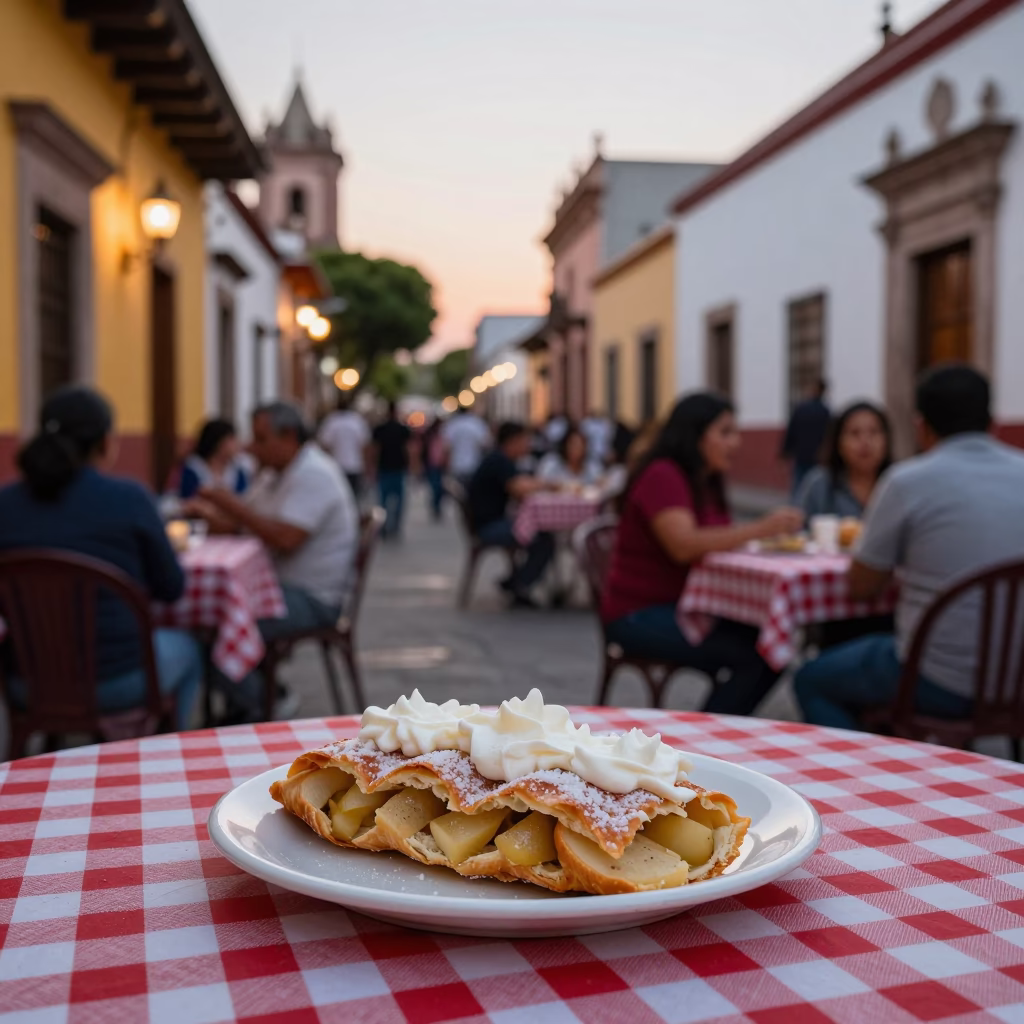 Evening Street Scene in Guadalajara Mexico with Traditional Food and Local Life in in Guadalajara, Mexico