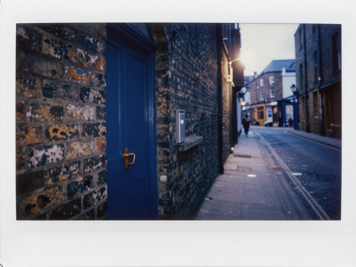 Evening Street Scene in Liverpool with Water Marks and Door Handles in in Liverpool, United Kingdom