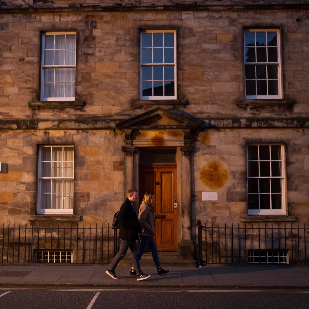 Evening Stroll at Honeyed Evening Light in Edinburgh in in Edinburgh, United Kingdom