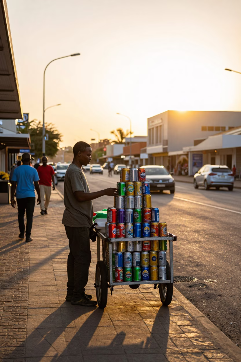 Evening Trade in Durban at The Early Evening Light in in Durban, South Africa