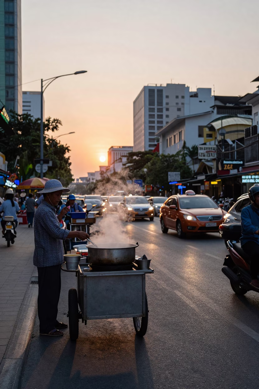 Evening Traffic in Ho Chi Minh City in in Ho Chi Minh City, Vietnam