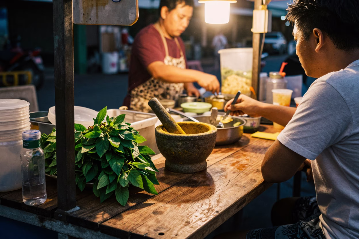 Evening Transaction in Phuket in in Phuket, Thailand