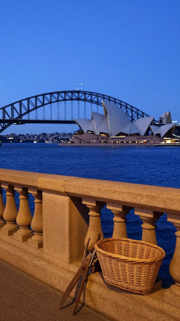 Evening View in Sydney at The Last Blue Light Of Evening in in Sydney, New South Wales, Australia